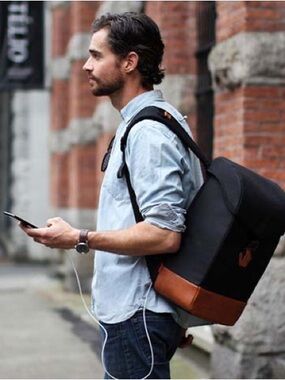 Solgaard Lifepack Hustle Backpack Black Tan Anti-Theft